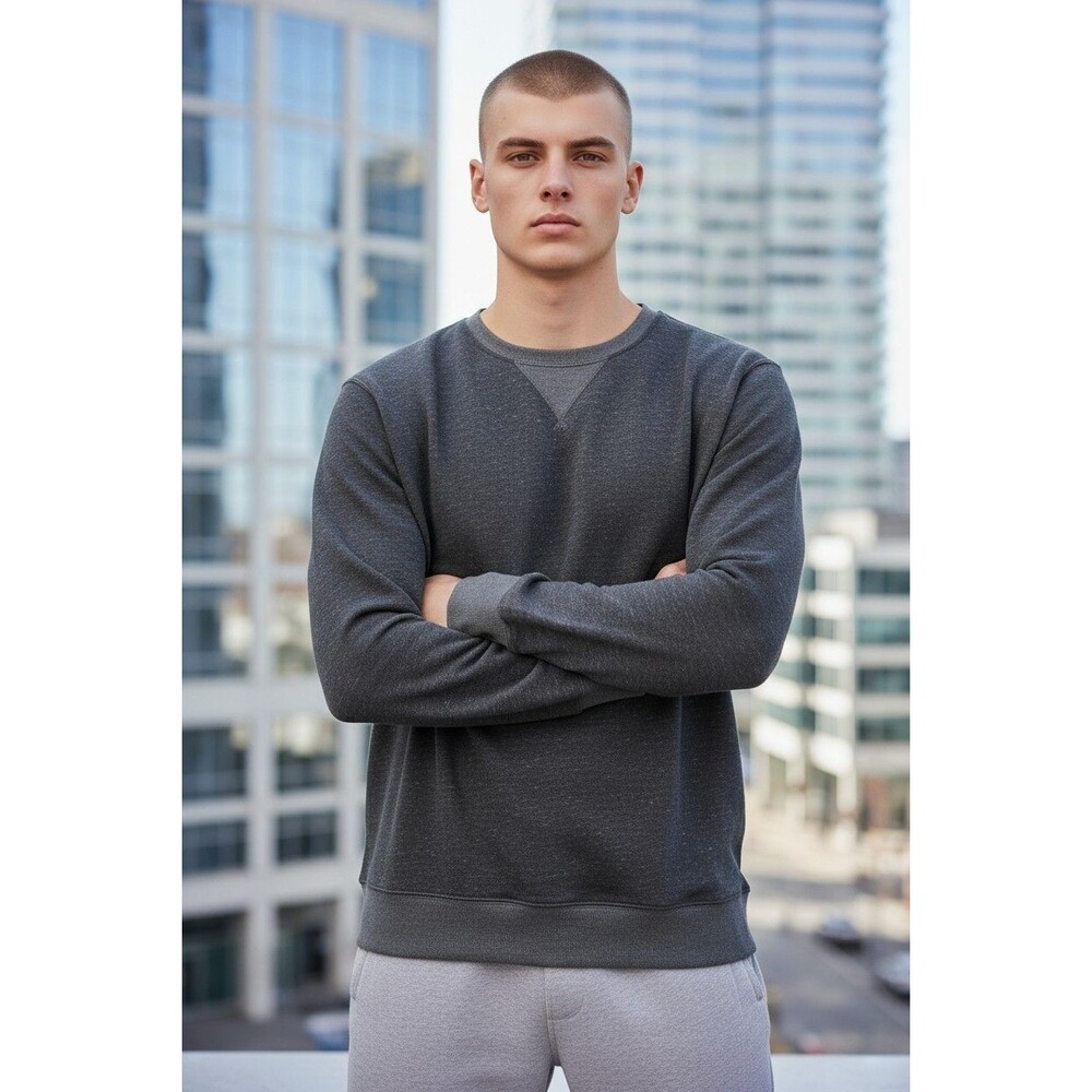 Sonoma Lightweight Crew Charcoal Heather Sweater Size Large